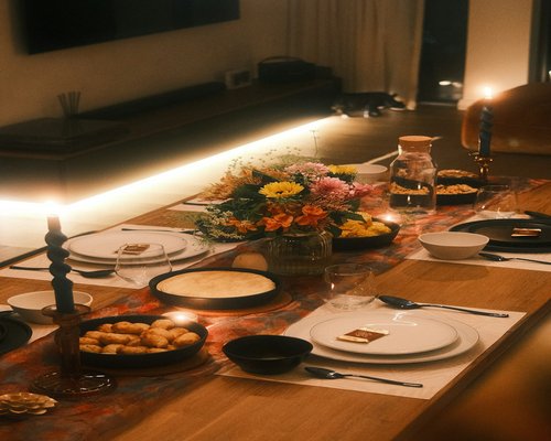 Calm dinner at home